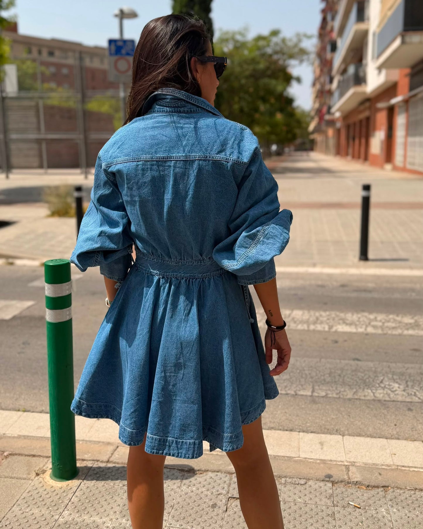 DENIM WRAP DRESS