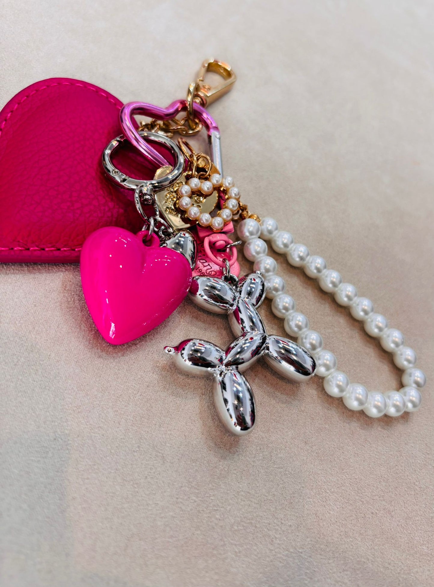 Pink cuore Multi charm