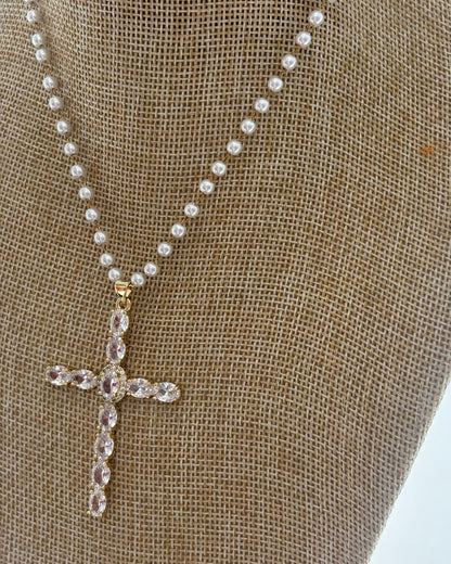COLLAR CRUZ PERLA