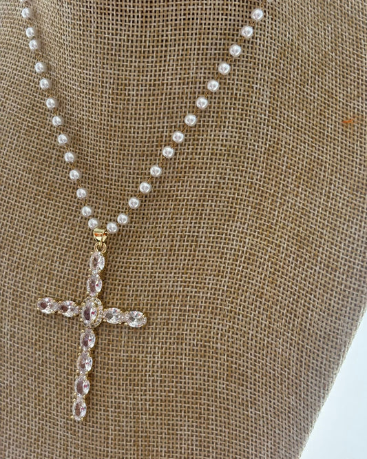 COLLAR CRUZ PERLA