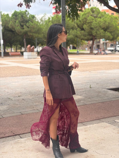 MICAELA BLAZER BURGUNDI
