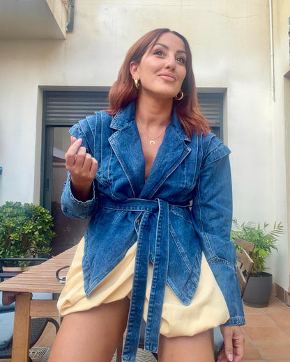 DENIM WRAP JACKET