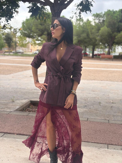 MICAELA BLAZER BURGUNDI