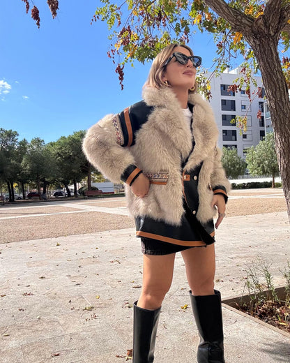 AURA FAUX LEATHER COAT