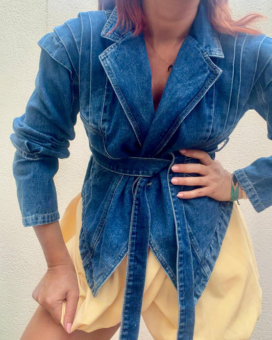 DENIM WRAP JACKET