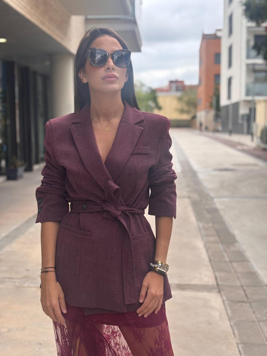 MICAELA BLAZER BURGUNDI