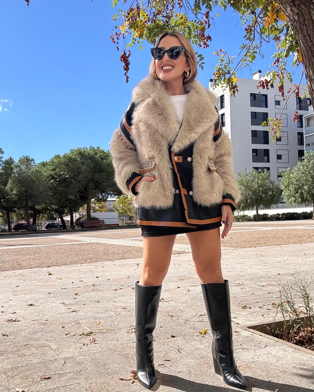 AURA FAUX LEATHER COAT