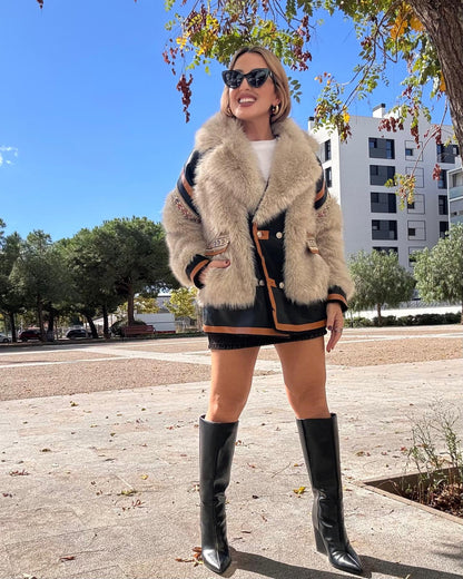 AURA FAUX LEATHER COAT