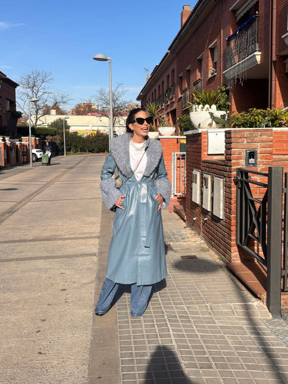 LISA FAUX LEATHER TRENCH