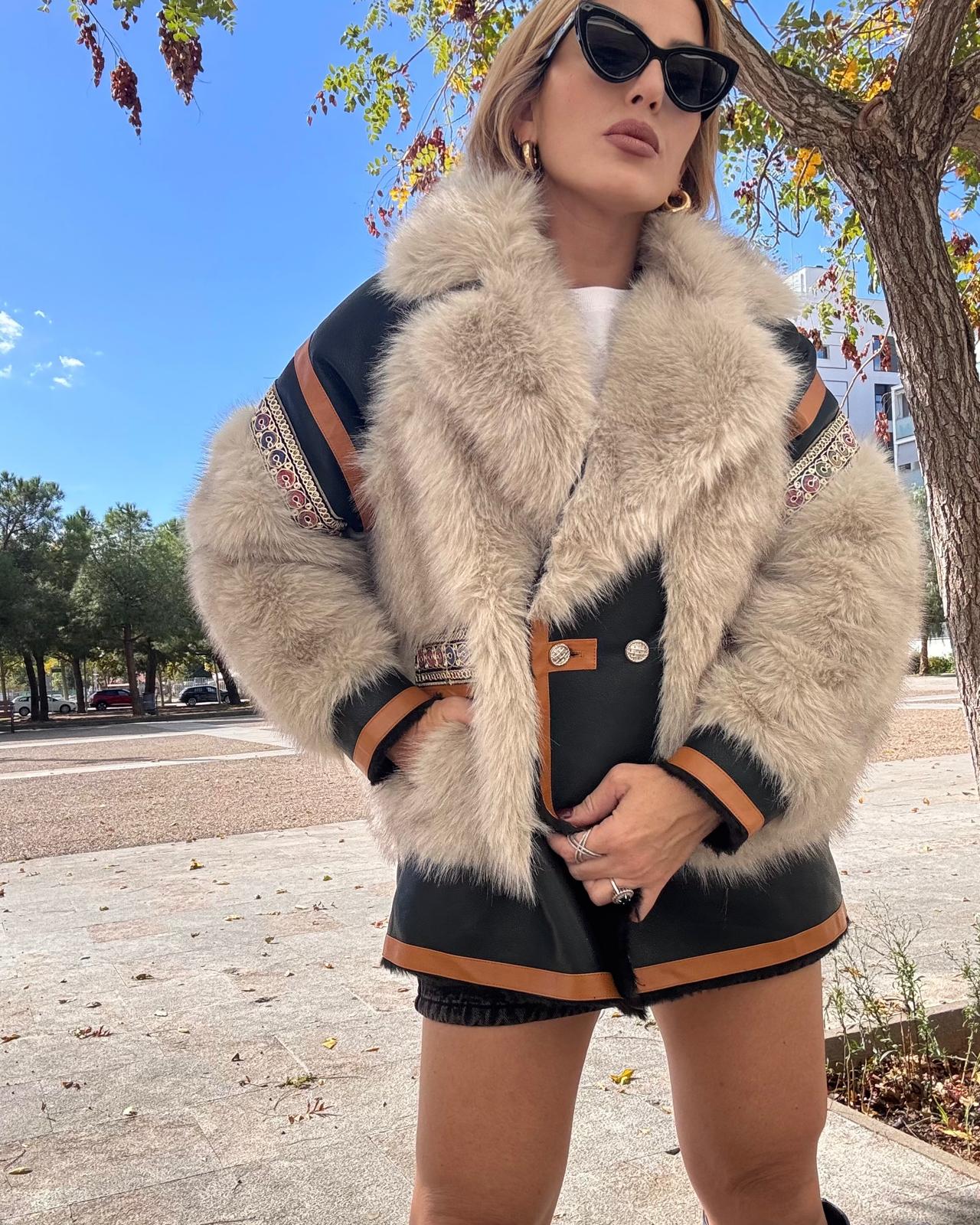 AURA FAUX LEATHER COAT