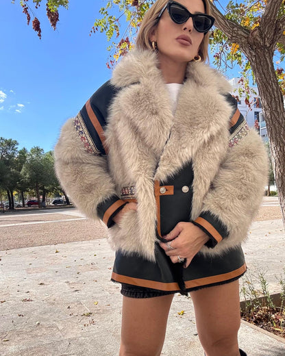 AURA FAUX LEATHER COAT