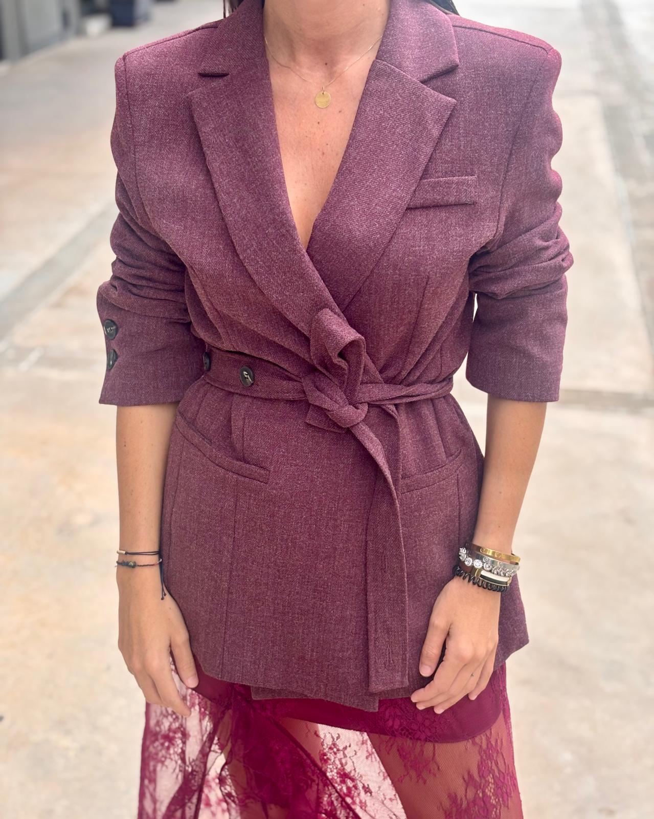 MICAELA BLAZER BURGUNDI