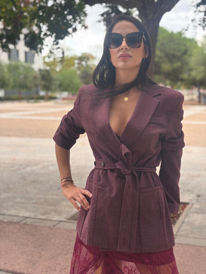 MICAELA BLAZER BURGUNDI