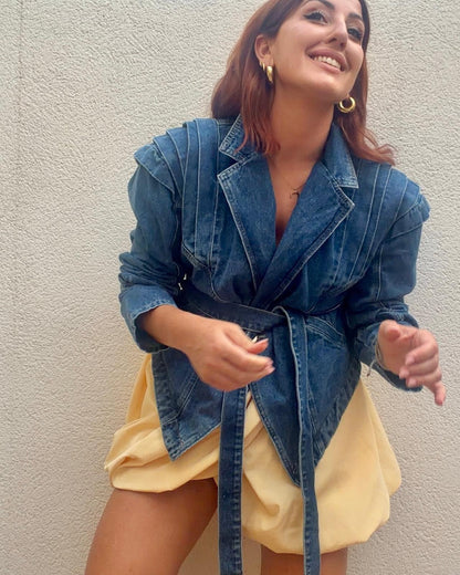 DENIM WRAP JACKET