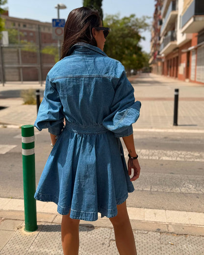 DENIM WRAP DRESS