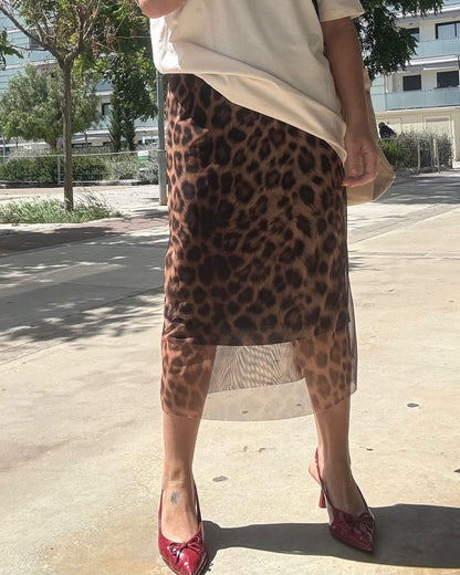 LEOPARD PRINT SKIRT
