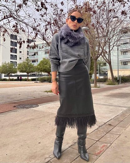 ANGELA LEATHER SKIRT