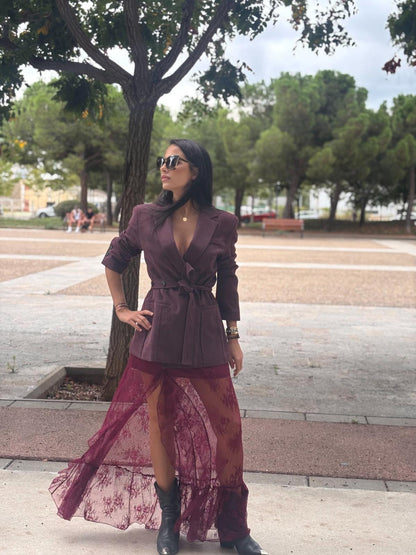 MICAELA BLAZER BURGUNDI