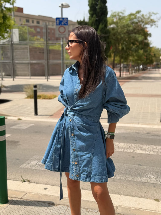 DENIM WRAP DRESS