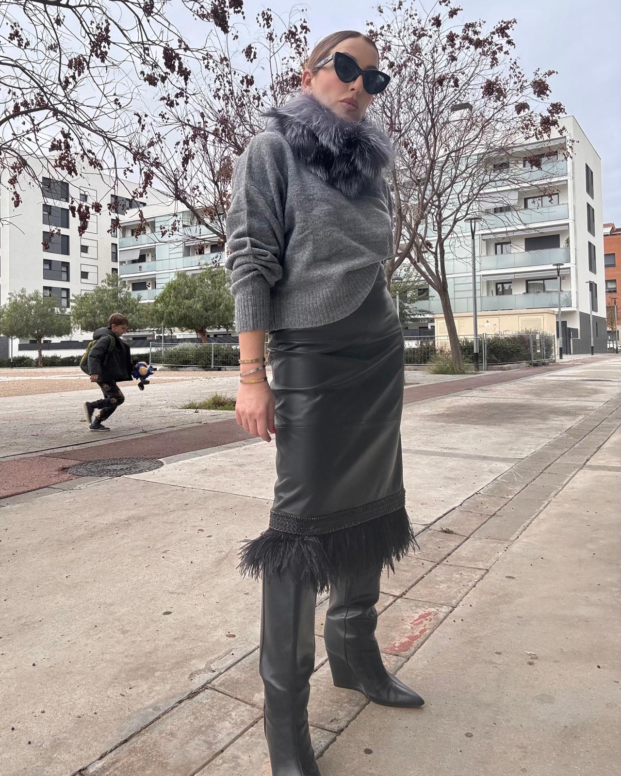 ANGELA LEATHER SKIRT