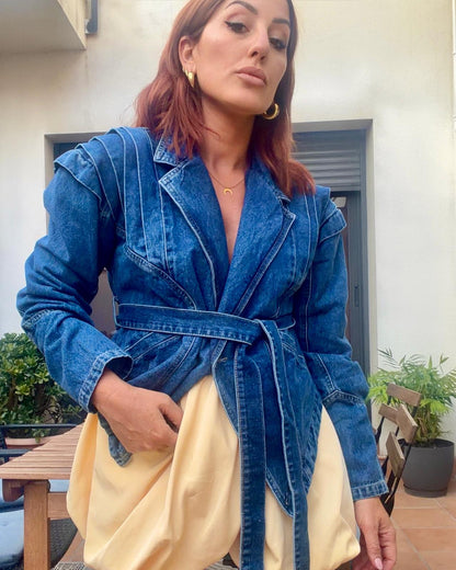 DENIM WRAP JACKET