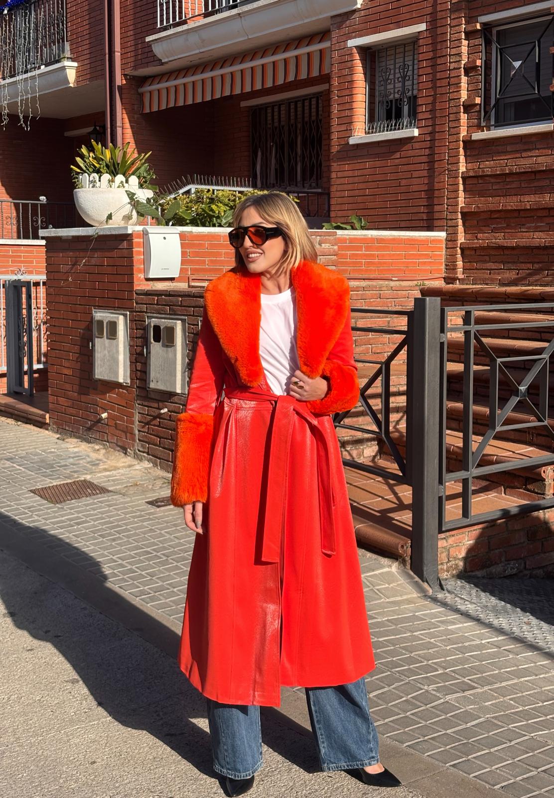 PEGGIE ORANGE TRENCH