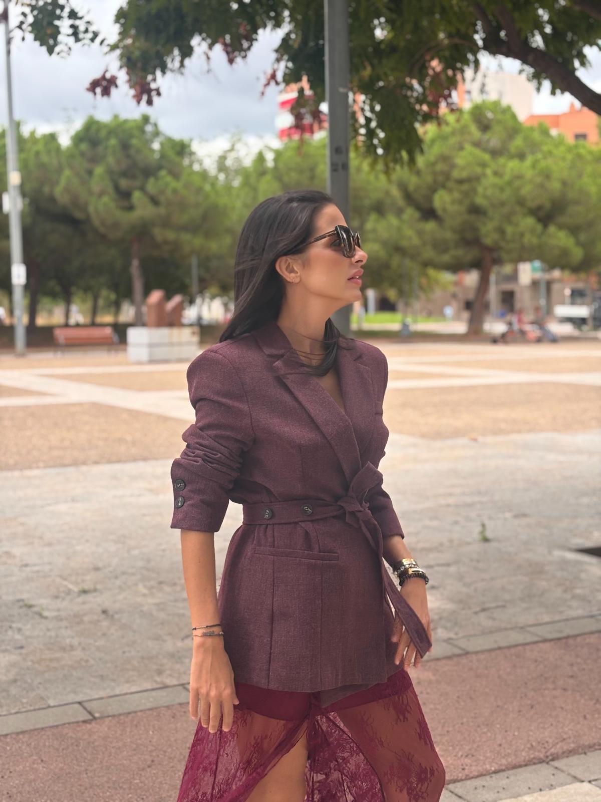 MICAELA BLAZER BURGUNDI