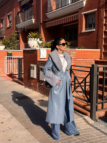 LISA FAUX LEATHER TRENCH