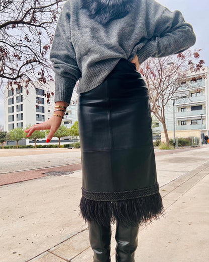 ANGELA LEATHER SKIRT