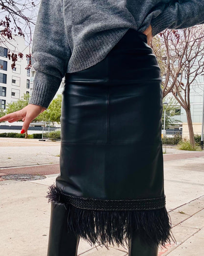 ANGELA LEATHER SKIRT