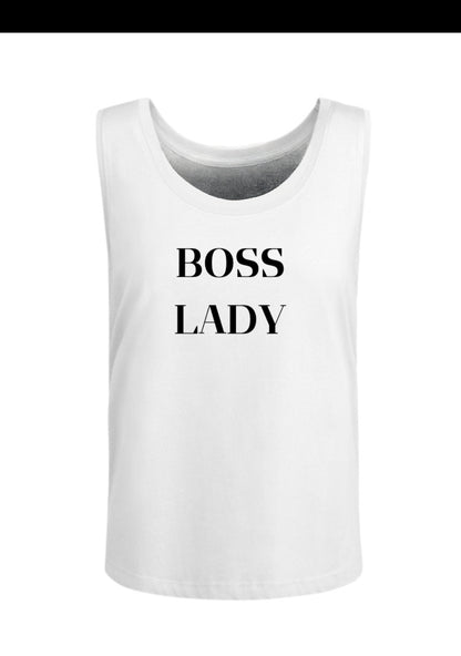 BOSS LADY strappy T-shirt.